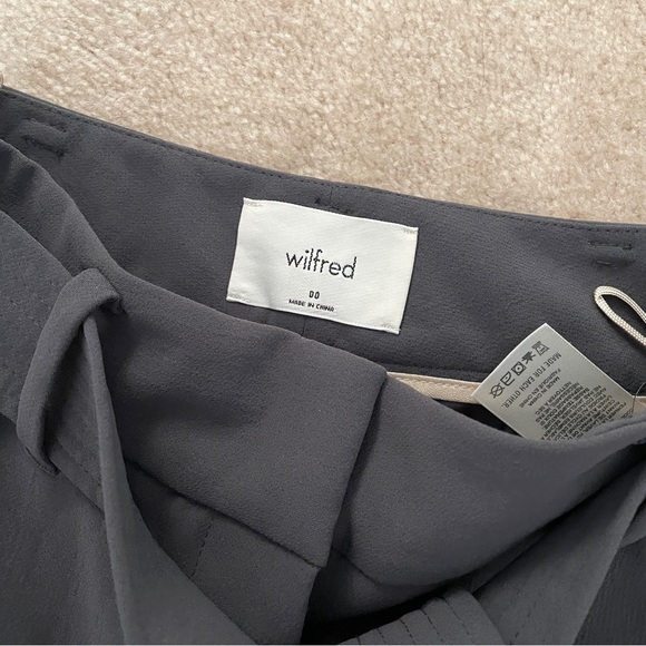 BRAND NEW ARITZIA Wilfred Tie-Front Pants in elegant charcoal size 00 - Picture 3 of 5